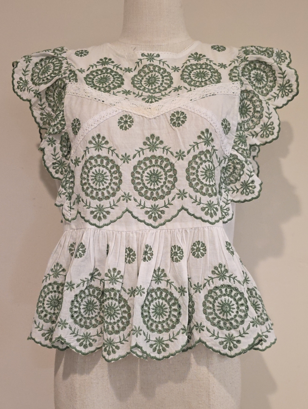 NEW $98 DRA LOS ANGELES VABIEN EMBROIDERED COTTON TOP SIZE S